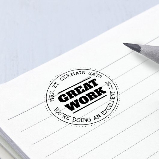 Geweldig Werk | Gepersonaliseerde Docenten Zelfinktende Stempel