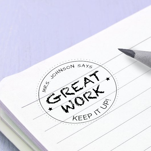 Geweldig werk | Gepersonaliseerde leraren Rubberstempel