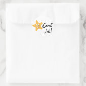 Geweldig werk! goudster ronde sticker (Tas)