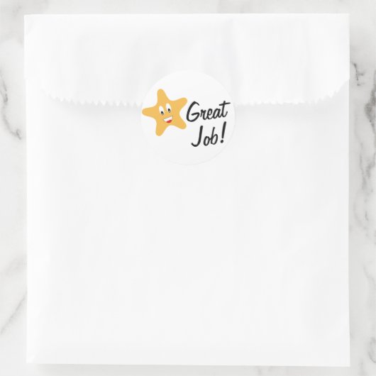 Geweldig werk! goudster ronde sticker (Tas)
