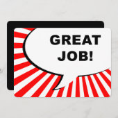 geweldig werk! komische bel kaart (Voorkant / Achterkant)