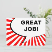 geweldig werk! komische bel kaart (Staand voorkant)