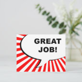 geweldig werk! komische bubbel briefkaart (Staand voorkant)