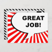 geweldig werk! komische bubbel briefkaart (Voorkant / Achterkant)