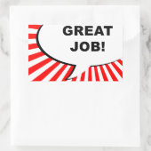geweldig werk! komische bubbel rechthoekige sticker (Tas)