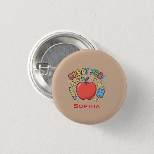 Geweldig werk, leraar en leerling   ronde button 3,2 cm (Voorkant /achterkant)