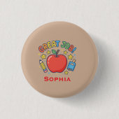 Geweldig werk, leraar en leerling   ronde button 3,2 cm (Voorkant)