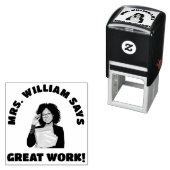 Geweldig werk leraar foto & naam goedgekeurd rubbe zelfinktende stempel (In situ)