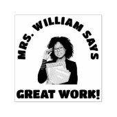 Geweldig werk leraar foto & naam goedgekeurd rubbe zelfinktende stempel (Design)