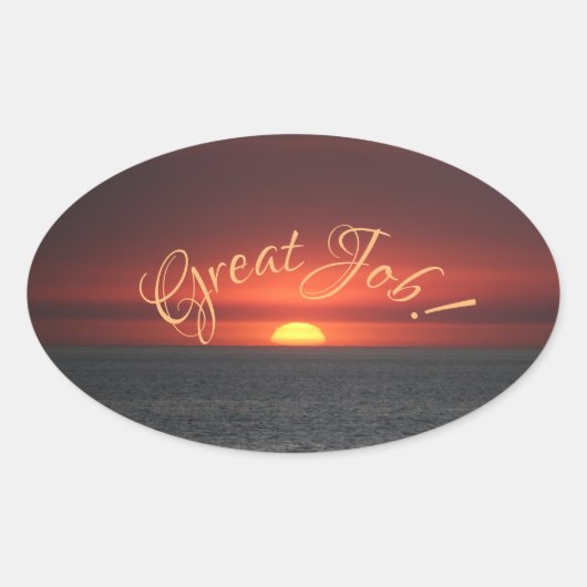 Geweldig werk! ovale sticker (Voorkant)