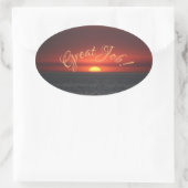 Geweldig werk! ovale sticker (Tas)