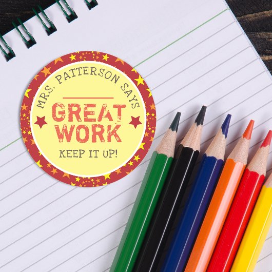Geweldig Werk | Persoonlijke Docenten Ronde Sticker