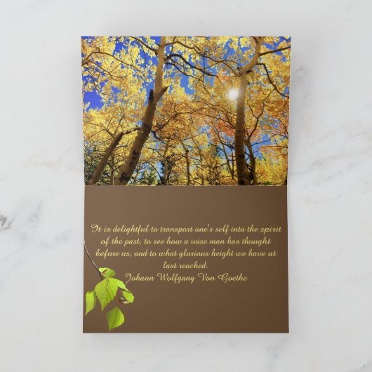 Geweldig Werk Persoonlijke Herfstblad Bestemming B Bedankkaart (Binnen)