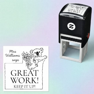Geweldig Werk Positieve Onderwijsstempel Koala Bee Zelfinktende Stempel