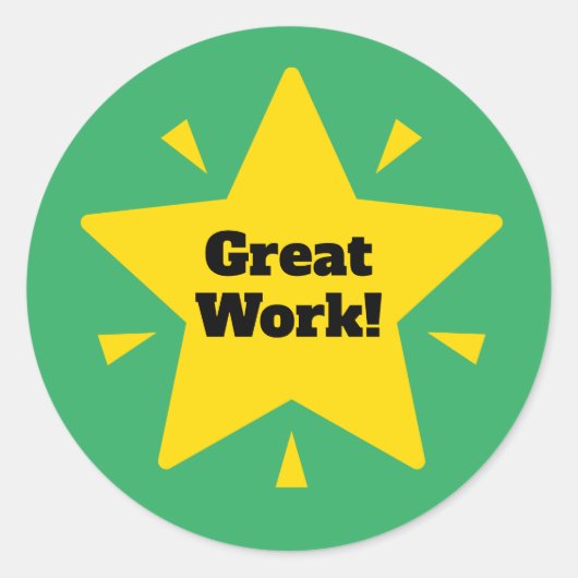 "Geweldig werk!" Reward-Sticker aanpassen Ronde Sticker (Voorkant)
