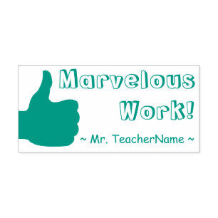 "Geweldig werk!" + Rubberstempel van Tutor Zelfinktende Stempel