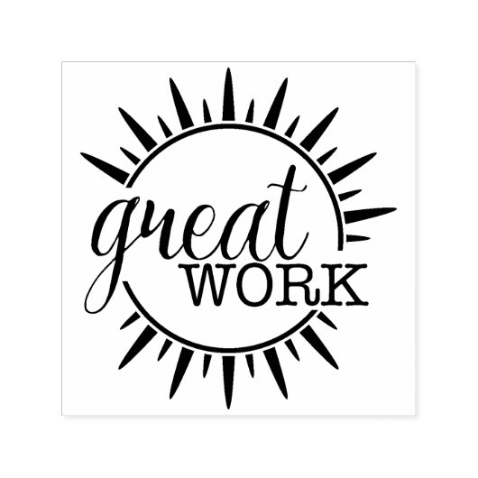 Geweldig Werk Sun Burst Zelfinktende Stempel (Design)