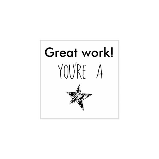 Geweldig werk—Teacher's Stamp of Approval Rubberstempel (Afrduk)