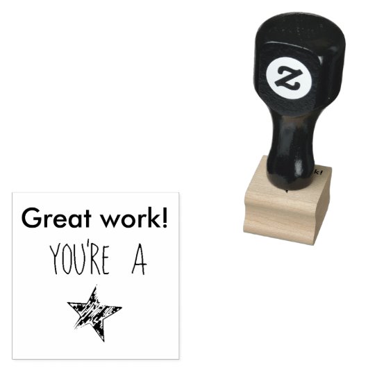 Geweldig werk—Teacher's Stamp of Approval Rubberstempel (Gestempeld)