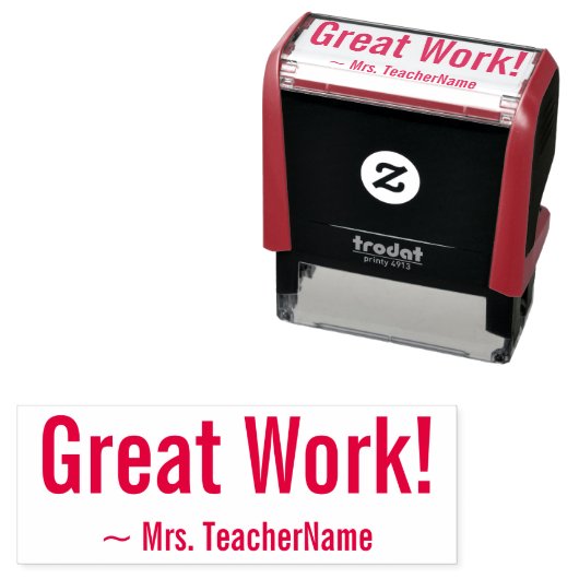 "Geweldig werk!" Toewijzing Rubberstempel in klass Zelfinktende Stempel (In situ)