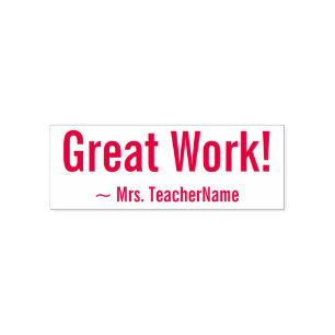 "Geweldig werk!" Toewijzing Rubberstempel in klass Zelfinktende Stempel