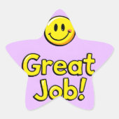 Geweldig werk vrolijk ster sticker (Voorkant)