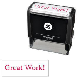 "Geweldig werk!" Zelfinkend stempel
