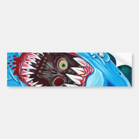 Geweldig wit gobstopper - Shark VS Zombie Bumpersticker (Voorkant)