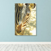 Geweldig Zebra omhulde Canvas! Canvas Afdruk (Insitu (Houten vloer))
