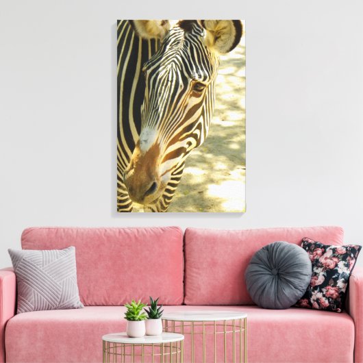 Geweldig Zebra omhulde Canvas! Canvas Afdruk (Insitu (Woonkamer))