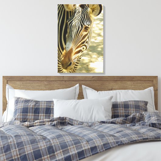 Geweldig Zebra omhulde Canvas! Canvas Afdruk (Insitu (Slaapkamer))