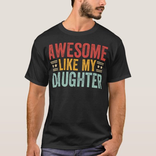 Geweldig zoals mijn dochter Papa Mannen Grappige V T-shirt (Voorkant)