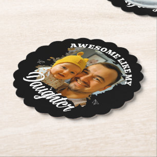 Geweldig zoals mijn dochter Persoonlijke vader fot Kartonnen Onderzetters