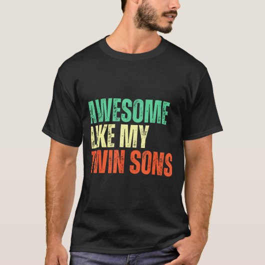 Geweldig zoals mijn tweelingzoons grappige moeder t-shirt (Voorkant)
