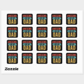Geweldig zoals mijn vader, grappige vader retro ca vierkante sticker (Vel)