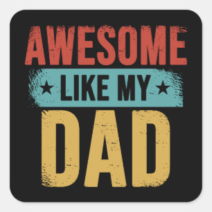 Geweldig zoals mijn vader, grappige vader retro ca vierkante sticker