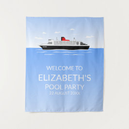 Geweldig zwembad feest wandkleed