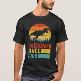 Geweldige 14e verjaardag sinds 2008 Saurus Rex Din T-shirt
