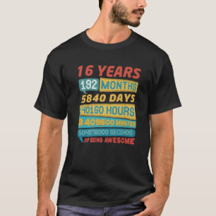 Geweldige 16 jaar oude versie 16e t-shirt