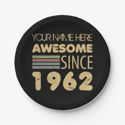  Geweldige 1962 60e verjaardag Papieren Bordje (Voorkant)