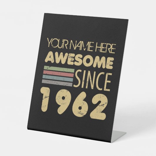  Geweldige 1962 60e verjaardag Reclamebord Met Voetstuk (Voorkant)