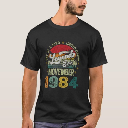 Geweldige 1984 November Limited Edition 40th T-shirt (Voorkant)