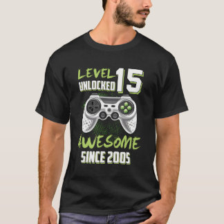 Geweldige 2005 Niveau 15 ontgrendeld videogame 15e T-shirt