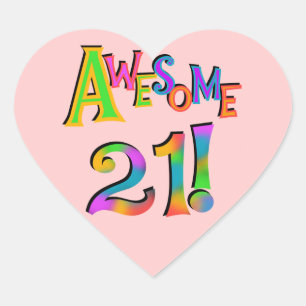 Geweldige 21 T-shirts en cadeautjes op zaterdag Hart Sticker
