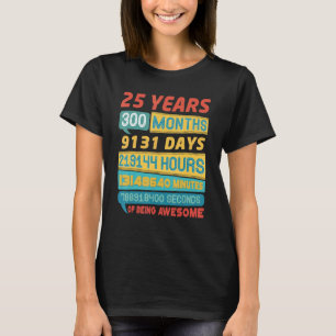 Geweldige 25 jaar oude Vintage 25e verjaardag T-shirt