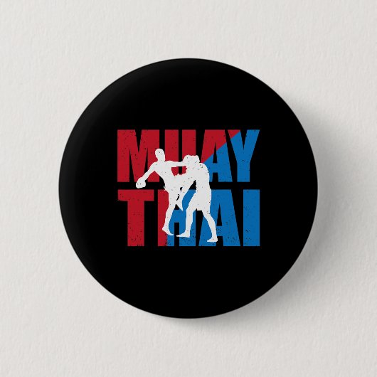 Geweldige 2 Muay Thai-vechter ontwerp kickbokser M Ronde Button 5,7 Cm (Voorkant)