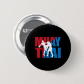 Geweldige 2 Muay Thai-vechter ontwerp kickbokser M Ronde Button 5,7 Cm (Voorkant /achterkant)