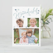 Geweldige 3-fotokerstkaart kaart (Staand voorkant)