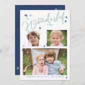 Geweldige 3-fotokerstkaart kaart (Voorkant / Achterkant)