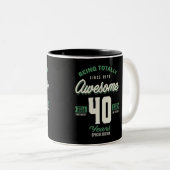 Geweldige 40 jaar tweekleurige koffiemok (Voorkant rechts)